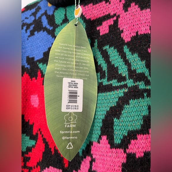 NEW FARM Rio Tropical Garden Sweater Dress Turtleneck Size M - Picture 13 of 13